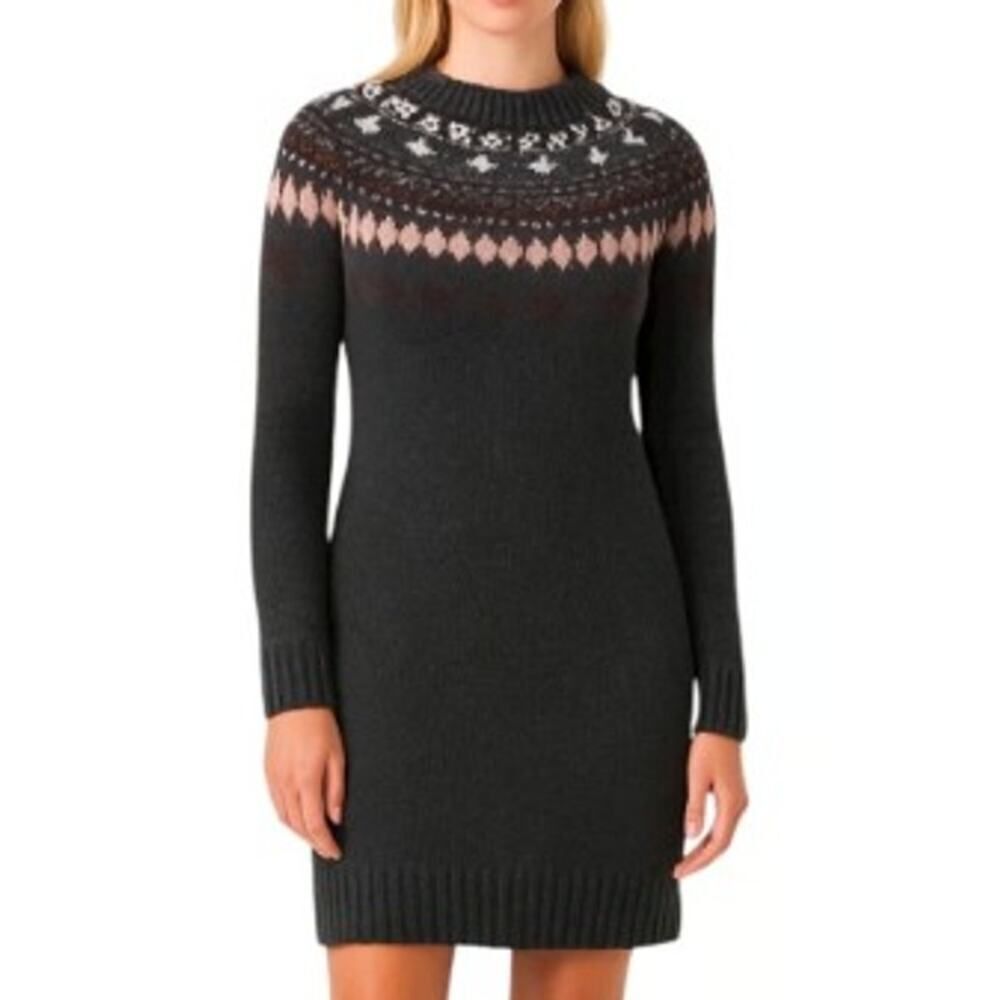 NWT J. Crew Jewel Embellished Fair Isle Crewneck Sweater Dress Sz. S